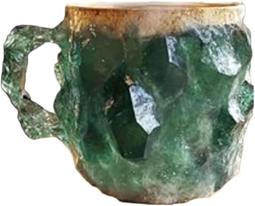 Figskey Mineral Crystal Coffee Mug, Crystal Decorative Mug, Novelty Coffee Mugs for Home & Office (Green)