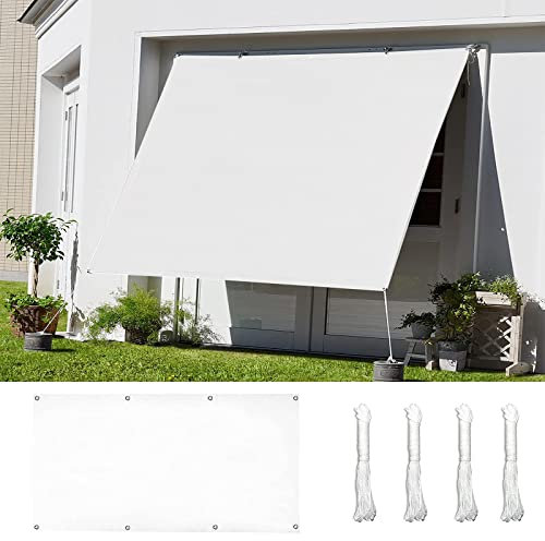 Outdoor Garden Patio Party Impermeabile Poliestere UV Block Pergola Tenda 4,5 x 6,5 m Bianco Include Corda