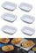 Vintage Gourmet ® Premium White Enamelware with Blue Rim, Oblong Pie Dish Oven Safe Retro Bakeware Set of 6 Oblong Pie Dish 16cm -150ml Perfect Size for Individual Pies Ideal for Freezer
