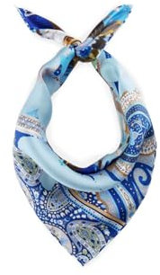 CODELLO Nickituch aus Seide mit Patternmix Farbe blau