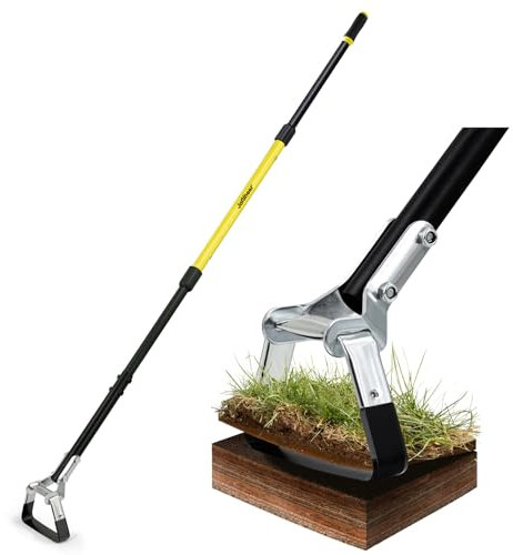 Jardineer Hula Hoe Garden Tool -4in1 Weed Puller, Cultivator, Stirrup Hoe with Ergonomic Handle, Heavy Duty Stainless Steel Head for Effortless Weeding, Digging, and Soil Aeration (163cm)
