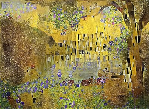 Jiian Diamond Painting Erwachsene 5D Abstrakter Klimt Diamant Painting Bilder Erwachsene DIY Vollbohrer Rund diamond painting Stickerei Mosaic Diamant Malerei Set für Wanddekoration 50x70cm