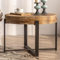 WEIDPHL Moderner Runder Couchtisch, Cocktailtisch Aus Industriellem Holz Mit Kreuzrahmen Aus Metall, Schlichter Designtisch Für Das Wohnzimmer Im Home Office,Black b