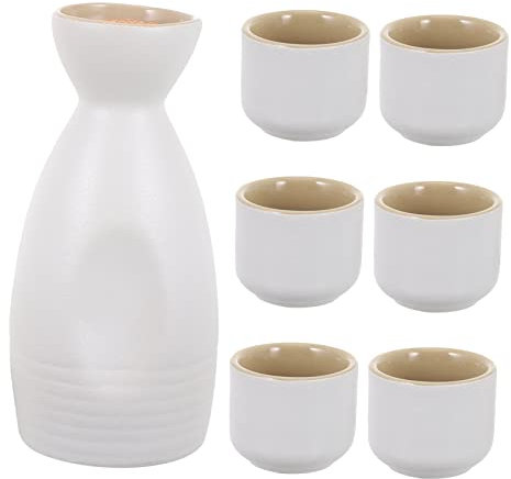 KICHOUSE 1 Set Set Di Di Vino in Ceramica Antico Tazze Giapponesi Tazze in Ceramica Bianca