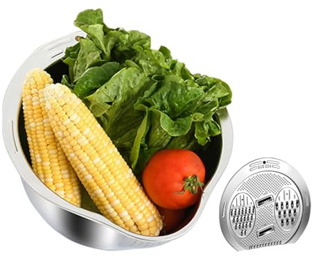 Lavariso | Multifunctional Stainless Steel Rice Rinsing Strainer | Fruit and Vegetable Utensil for Tea, Berries, Pasta and Sushi Preparation