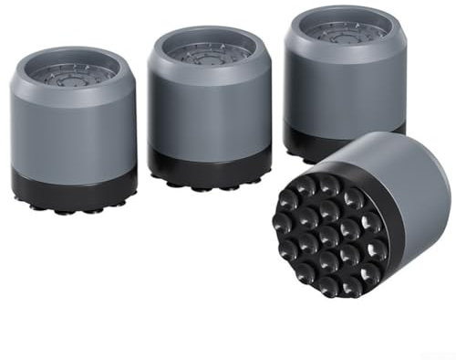 Support de machine à laver avec fonctions anti-vibrations pour protéger les sols avec ces patins en silicone (gris)