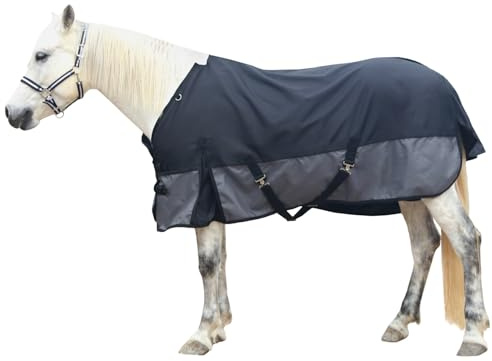 1200D Regendecke Pferd, Reißfeste Wasserdichte Atmungsaktive Pferdedecke 0g | Reißfestes 1200D-Material, Schützt vor Regen und Wind, Ideal für die Übergangszeit und Regnerische Tage ohne Wärmefüllung