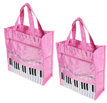 FRCOLOR 2pcs Music Note Bag for Storage Music Book Bag for Teacher and Student Portable Storage Handles Musical Note for Piano Books