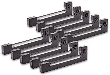 vhbw 10x Farbband Nylonband Tintenband kompatibel mit Nadeldrucker Wincor-Nixdorf ECT 9724, GC 3080, M 180 Ersatz für Epson ERC-09, Epson C43S015354, ERC-09B.