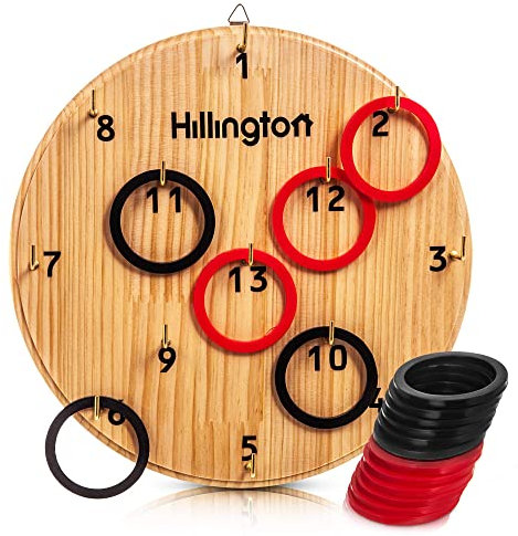 Fineway Hook Ring Toss Target Game – Throw Ring Board, Just Hang it on a Wall and Start Playing – Indoor Outdoor Activity – Perfect for Parties, Summer days, Rainy Days, Family Fun Game