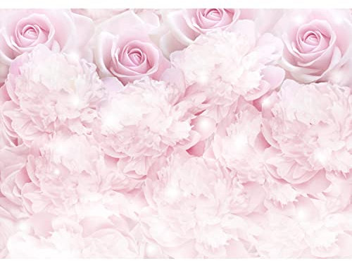 Runa Art Papier peint intissé 396 x 280 cm fleurs roses | Toison Décoration Murale Salon Chambre á Coucherr | Fabrication Allemande | rose 9413012b