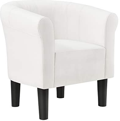 [en.casa] Sessel 70x70x58cm Weiß Kunstleder Clubsessel Relaxsessel