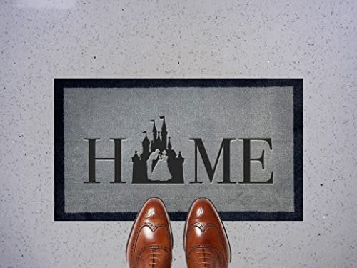 Artisan Kiss 70cm x 40cm Washable Door Mat DISNEY Range (Home Cinderella Light Grey)