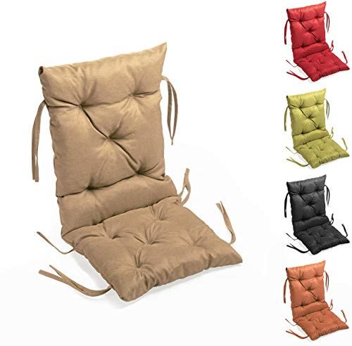 sunnypillow Stuhlkissen Outdoor, Indoor - 50 x 50 x 50 cm - Auflage für Stühle, Bänke in Haus und Garten - Sitzkissen und Rückenkissen - Stuhlauflage, Gartenkissen für Gartenmöbel - Kissen Beige