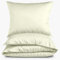 Carpe Sonno Mako Satin Bettwäsche 135 x 200 cm Creme Beige - Hotelbettwäsche aus 100% Baumwolle robuster Reißverschluss - Hotel Bettgarnitur Set 2teilig Bettzeug mit 1 Kopfkissenbezug 80 x 80 cm
