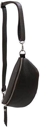 SH Leder ® echt Leder Hüfttasche Damen Herren Unisex Gürteltasche für Festival Reise Bauchtasche kleine Crossbody Bag Frauen Ledertasche 23x12cm AVA G292 (Dunkelbraun)