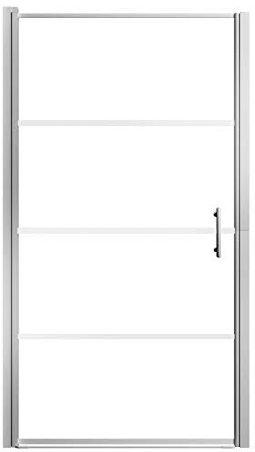 Tidyard Duschtür Duschabtrennung Duschwand Schwingtür aus 5 mm ESG Glas, Verstellbereich (88-91) x 195 cm