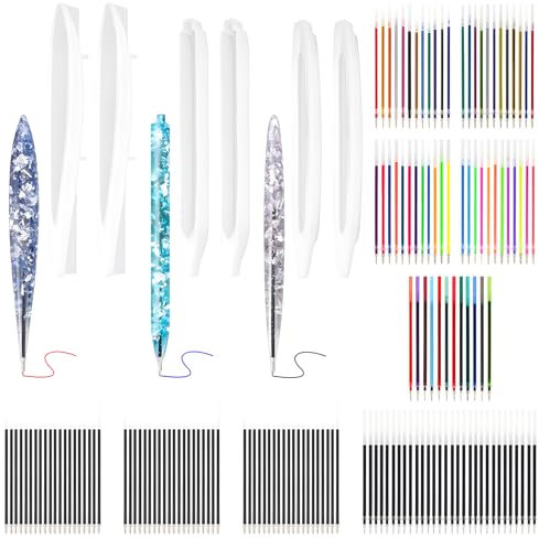 K KUMEED 156 Stück Epoxidharz Kugelschreiber Form Set, Silikonform Kugelschreiber, Silikonform Stift Epoxidharz Formen Stifte Silikonform, Silikonform Epoxidharz Kugelschreiber Stifte Formen