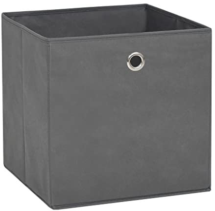 vidaXL 10x Aufbewahrungsbox Zusammenklappbar Spielkiste Regalkorb Faltkiste Korb Kinderbox Box Kiste Faltbox Vliesstoff 28x28x28cm Grau