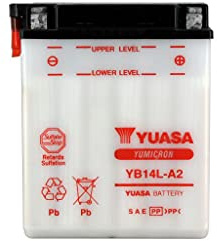 Yuasa YB14L-A2 Dry Motorcycle Battery, 12 V 14 Ah, 135 x 91 x 167 mm, Compatible with PIAGGIO X9 Evolution 500 2001