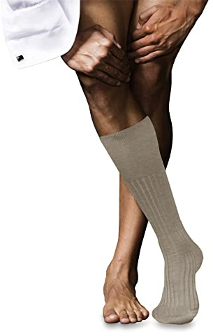 FALKE Herren Kniestrümpfe No. 13 M Kh Baumwolle lang einfarbig 1 Paar, Beige Wheat Melange 4087, 43-44