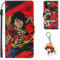 Staremeplz Hülle für iPhone 13 Mini One -Piece Anime Handyhülle [Mit Luffy/Zoro Schlüsselbund] Cartoons Leder Schutzhülle Case Hülle für iPhone 13 Mini