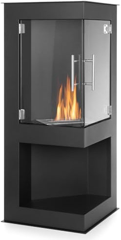 Moritz Chimenea de pared de etanol, 95 x 58 x 39 cm, chimenea de esquina, quemador de 1 litro, chimenea de bioetanol, estufa de bioetanol para interior y exterior, quemador de bioetanol