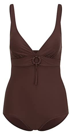 s.Oliver Damen Badeanzug klassisch, tiefer V-Ausschnitt, herausnehmbare Cups, Shaping-Einsatz, elastisches Material