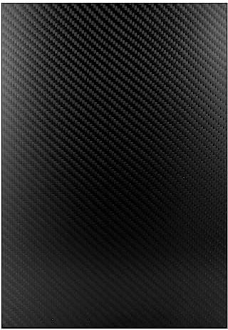 QWORK 3K Lámina de fibra de carbono, 2 x 200 x 300mm, fibra de carbono, negro
