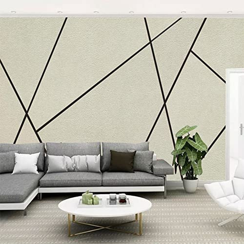 Fototapete 3D Geometrische Linien 450 cm B x300 cm H Vlies Tapeten Wandtapete XXL Moderne Wanddeko Wohnzimmer Schlafzimmer Büro Flur
