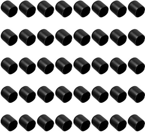 M METERXITY 40 Paquet Caoutchouc Embouts Capuchons - Ronds Protecteurs Appliquer sur Extérieur Vis Filetage (15mm ID, Noir)