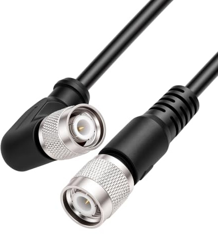 ZBLZGP RF-Koaxialkabel RG58 TNC-Stecker auf TNC-Stecker, rechtwinkliger Stecker, verlustarmes Jumper-Verlängerungskabel für WLAN-Antenne, Radio-Scanner (50 m)