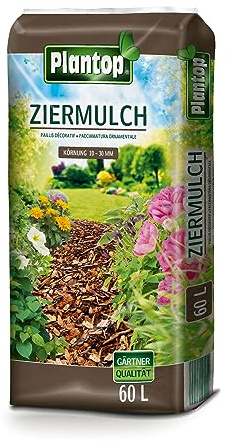 Plantop Ziermulch Wegemulch Rindenmulch Dekormulch Körnung fein 10-30 mm (60 Liter)