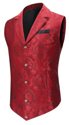 Allthemen Gilet da Abito per Uomo Gilet Formale Paisley per Feste Suit Vest Elegante Business