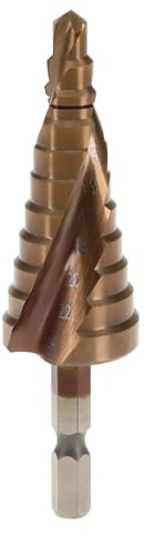 eMagTech Stufenbohrer M35 HSS Spiralnut Stufenbohrer 6–24 mm zum Bohren und Vergrößern von Löchern für Kunststoff Holz Metall Edelstahl 1/4 Zoll Sechskantschaft