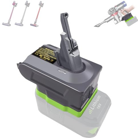 JJXNDO V7 Battery Adapter for Dyson V7 Vacuum Cleaner, V7 Adaptor for Ryobi 18V to Replace for Dyson V7 Battery&Work for Dyson V7 Absolute Fluffy Animal HEPA SV11 Vacuum Cleaners(Adapter Not Battery)