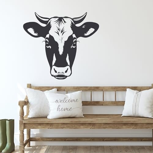 GRAZDesign Wandtattoo Kuh Tier Wandaufkleber Küche Wohnzimmer Flur - Aufkleber in vielen Größen - 34x30cm / weiss