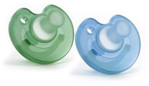 Soother Schnuller, geeignet für NICU, Schnuller für Frühgeborene und Neugeborene, Schnuller aus 100% Silikon für Neugeborene, 2 Stück (Lagune)