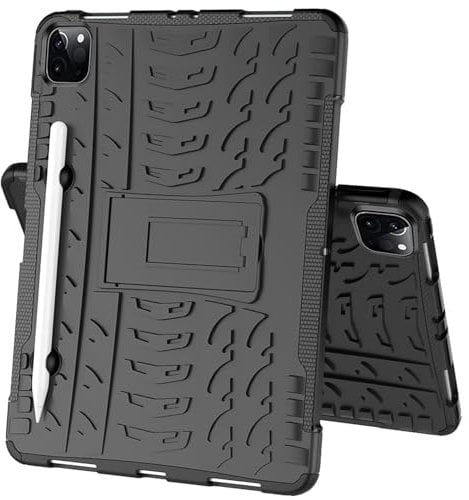 CoolGadget Hybrid Outdoor Panzerhülle für iPad Pro 11 (2020) - Stoßfeste, Strapazierfähige TPU & PC Schale, Ständerfunktion, Robustes Schutz-Design - Schwarz