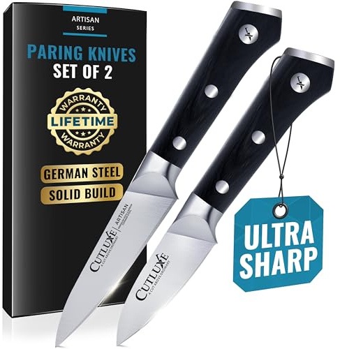 Cutluxe Paring Knife Set, 4 Fruit & 3 Peeling Knives – Razor Sharp