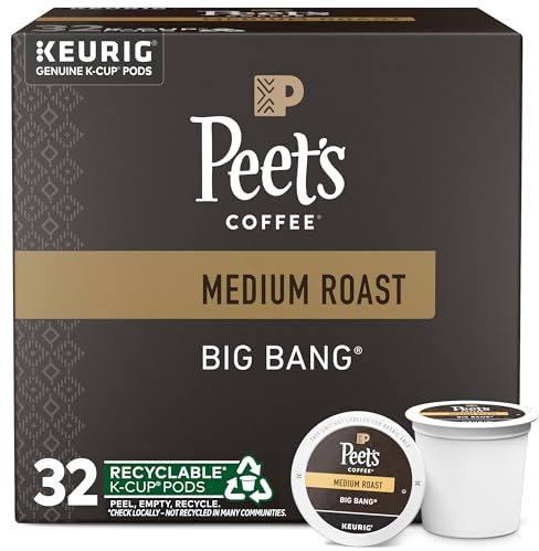 Peet's Coffee, Medium Roast Keurig K-Cup Pods - Big Bang, 32 Count (1 Box of 32 K-Cup Pods)