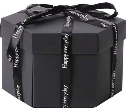 Kexpery Sechseckige Explosionsbox mit Fotoalbum DIY Karton Geschenkboxen Handgemacht Kreativ für Valentinstag Hochzeit Antrag