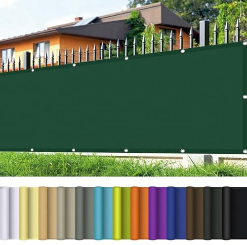 Tenda a Vela Ombreggiante Rettangolare 195 x 800 cm Rettangolo Tenda da Sole per Esterno Protezione Solare Antivento con Fune per Esterno Terrazza Giardino Piscina, Verde Scuro
