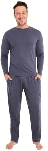 CityComfort Warme Schlafanzug Herren Lang, 2-Teiliges Pyjama Set - Geschenke für Herren Teenager