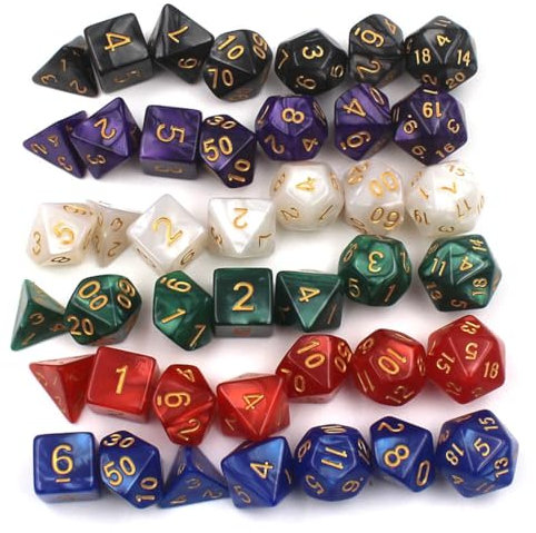Dadi poliedrici, 42 pezzi Set di Dadi Poliedrici Dadi da Tavolo in Poliedrico,Set di dadi poliedrici sfumati, Dungeons And Dragons Set di Dadi da Giochi di Ruolo Nero per DND