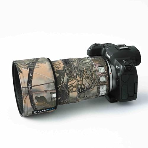 Rolanpro Waterproof Lens Camouflage Coat for Canon RF 70-200mm F4 L Rain Cover Telephoto Lens Protective Sleeve Case Clothing#34 Green Jungle