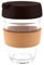 Generic Rustic Modern Reusable Glass Coffee Cup/Travel Mug with Lid - Heat Resistant Sleeve Surround Eco Friendly with Plugged Removable Lid (Brown Cork, 350ml)