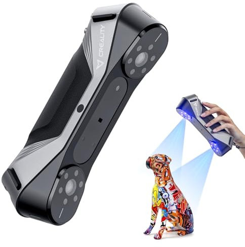 Creality CR-Scan Raptor 3D Scanner, Handscanner für 3D Drucker mit 7 blaue parallele Laserlinien, Objekte zwischen 5-2000 mm, Scanngeschwindigkeit bis zu 60 fps, Schütteln-Tracking
