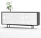 SIMPLYFURN Sideboard Akia Kommode für Wohnzimmer oder Flur in Anthrazit mit Weiß Hochglanz Türen, 154x40x66 cm, Metallfüße, Push-to-Open, modernes Lowboard mit verstellbaren Einlegeböden