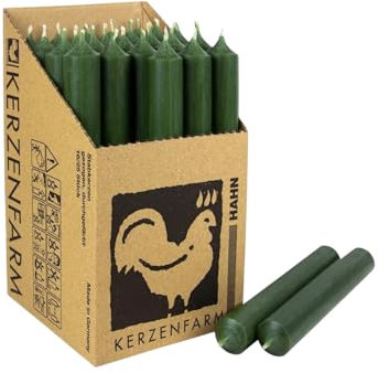 Kerzenfarm Harm Kerzen, 25 Stück Stabkerzen in Displaybox, 180mm x 22mm, Tropffrei, (Kiefer 52)
